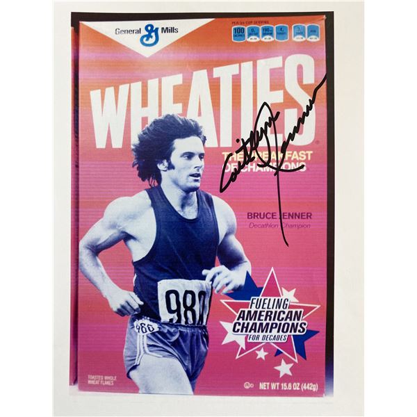 Caitlyn Jenner signed Bruce Jenner Wheaties photo.