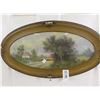 Image 1 : Oval Framed Reversed Painted Country Scene
