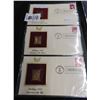 Image 1 : 3 Pc. Set of Collector Gold Overlay Stamps & First Day Issue Stamps