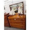 Image 1 : Tiger Oak 3 Drawer Dresser w/Mirror