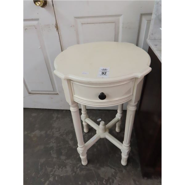 Painted Round End Table w/Drawer