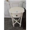 Image 1 : Painted Round End Table w/Drawer