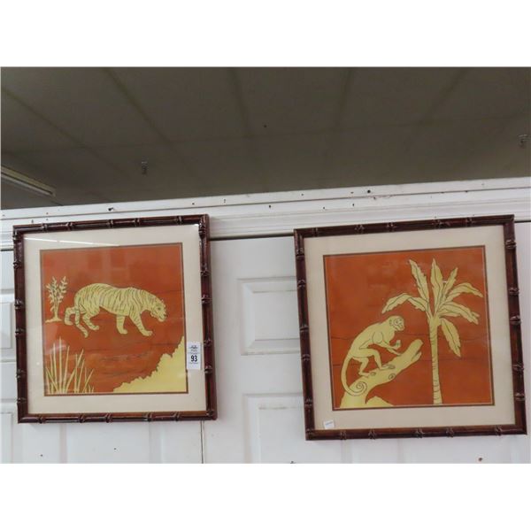 Bamboo Framed African Animal Wall Art - 2