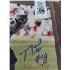 Image 2 : 3-Autographed Football Photo Rogers/McCaffrey/Moss - 3 X $