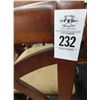 Image 2 : Tan Cloth Padded Mahogany Bar Stools - Pair