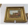 Image 1 : Framed Oil On Canvas Countryhome Scene  - Signed Fellers - 18  X  20