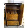 Image 3 : Burl Black Trim Oriental Wardrobe w/2 Nightstands