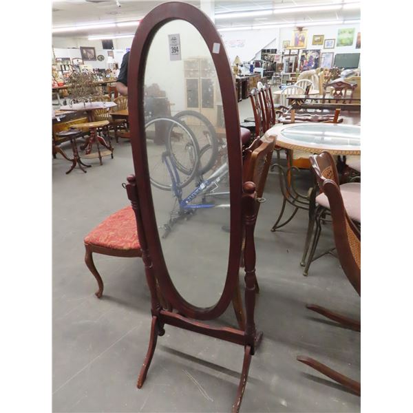 Mahogany Full Length Pedestal Mirror - No Shipping