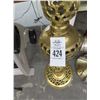 Image 2 : Ornate Cast Brass Tall Candlestand, Bone Spiral Floor Lamp