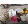 Image 2 : Porcelain Figurines, Vase, Dishes, Décor on Bottom Shelf