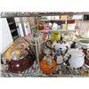 Image 2 : Teapot Collection, Art Glass 2 Tier Mikasa Table Display On Shelf