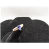 Image 3 : 14K YG Tanzanite and Diamond Ring w/One Pear Cut Tanzanite and 8 Square Cut