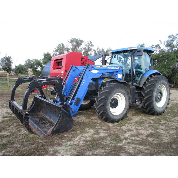 2012 New Holland T6070 (140HP) w/840TL Grapple Loader - 3747+ HRS, 3 Hydraulic remotes