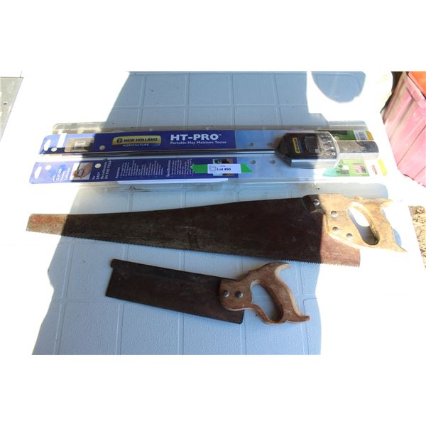 New Holland Hay Moisture Tester, (2) Hand Saws