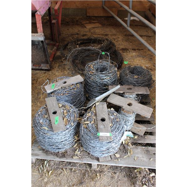 Barbed Wire - (3) Full Spools, (4) Partial Spools, Extra