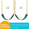 Image 2 : Lot of 1 2-Pack Green Swing Set Seats - Heavy Duty - With 66" Chain - For Outdoors - Brand New