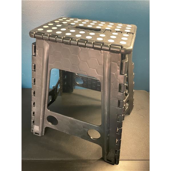 Lot of 1 Folding Step Stool - 17inch Height - Black - New