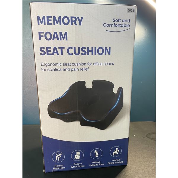 Lot of 1 Ergonomic Memory Foam Seat Cushion - For Office Chairs/Sciatica/Pain Relief
