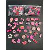 Image 1 : Lot of 3 Multi-Packs of Croc Shoe Charms - Girly/Pink Design - 35PCS Per Pack - New