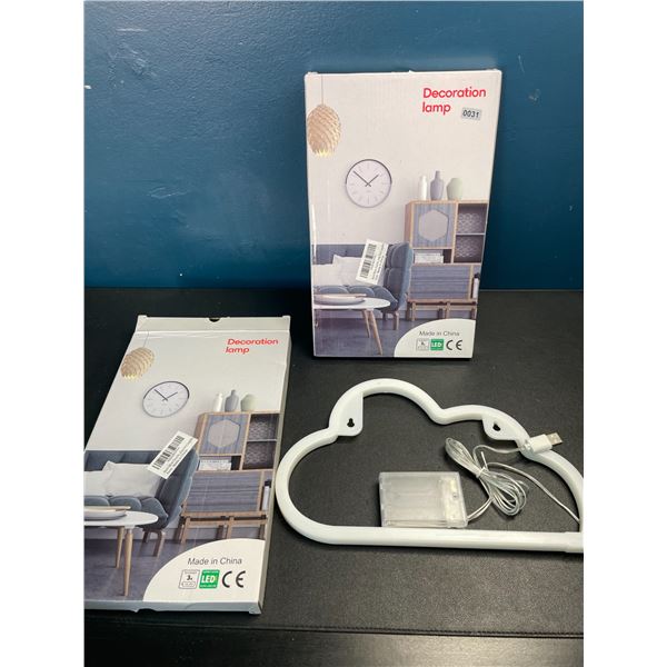 Lot of 2 Cloud LED Neon Wall Lights - Brand New