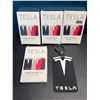 Image 1 : Lot of 4 Tesla Key Card Holders/Pouches - Black/White - Brand New