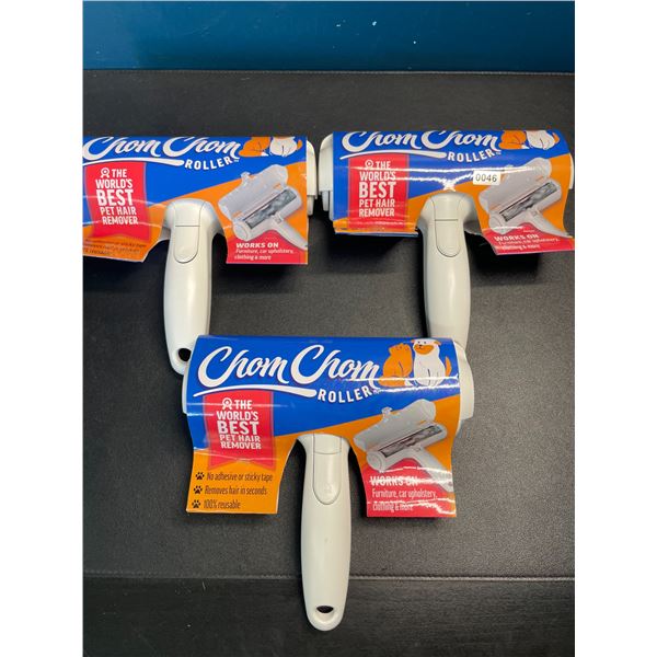 Lot of 3 Chom Chom Pet Hair Removers - Reusable Cat/Dog Pet Hair Removers - Brand New!