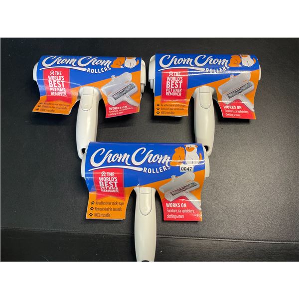 Lot of 3 Chom Chom Pet Hair Removers - Reusable Cat/Dog Pet Hair Removers - Brand New!