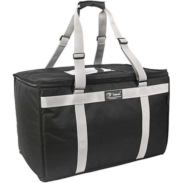 Lot of 1 Yopra Foldable Food Delivery Bag - Large Capacity - Black - Brand New