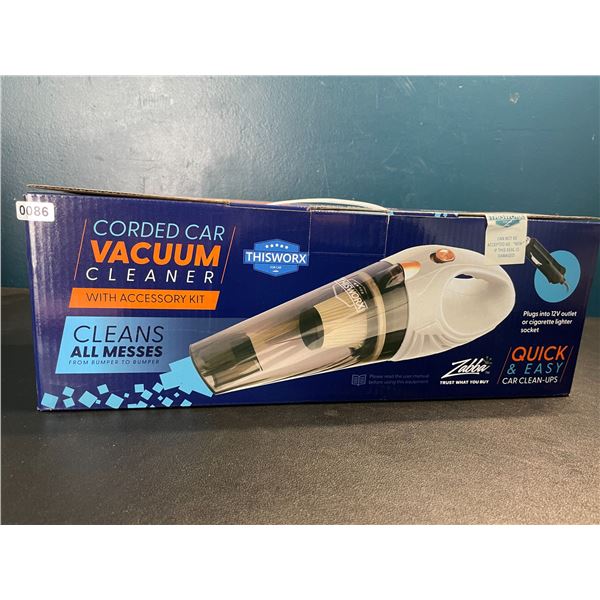 Lot of 1 Corded Car Vacuum Cleaner Kit - 12V - Quick & Easy Car Cleanups - Brand New Sealed