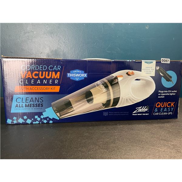 Lot of 1 Corded Car Vacuum Cleaner Kit - 12V - Quick & Easy Car Cleanups - Brand New Sealed