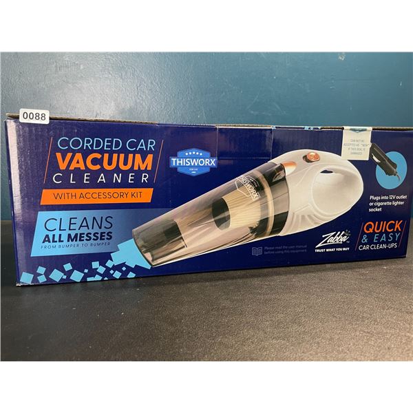 Lot of 1 Corded Car Vacuum Cleaner Kit - 12V - Quick & Easy Car Cleanups - Brand New Sealed
