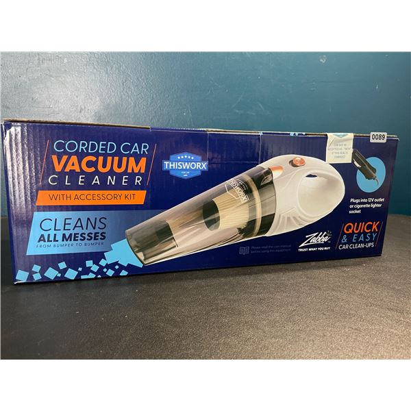 Lot of 1 Corded Car Vacuum Cleaner Kit - 12V - Quick & Easy Car Cleanups - Brand New Sealed