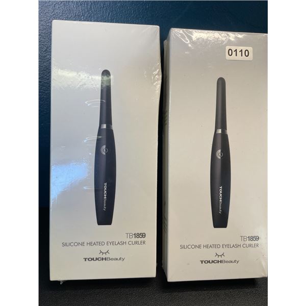 Lot of 2 TouchBeauty Silicone Heated Eyelash Curlers - Brand New Sealed (Model: TB1859)