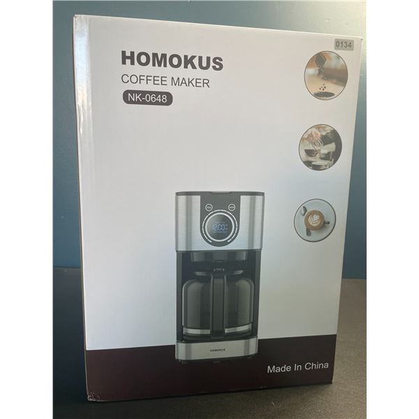 Lot of 1 Homokus 10-Cup Programmable Drip Coffee Maker w/ LCD Screen - Brand New!