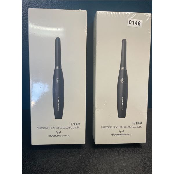 Lot of 2 TouchBeauty Silicone Heated Eyelash Curlers - Brand New Sealed (Model: TB1859)