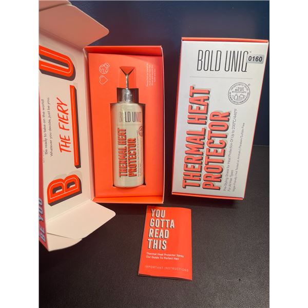Lot of 2 Bold-Uniq Thermal Heat Protector Sprays - Pre-Styling Heat Shield for All Hair Types - New!