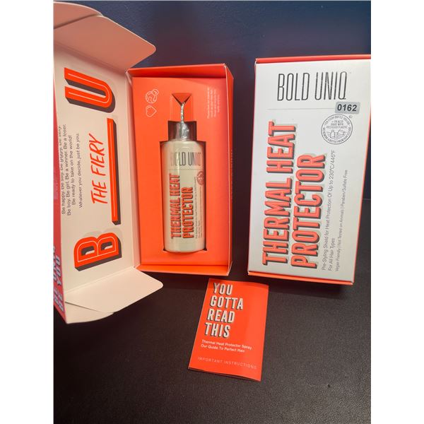 Lot of 2 Bold-Uniq Thermal Heat Protector Sprays - Pre-Styling Heat Shield for All Hair Types - New!