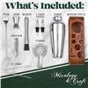 Image 4 : Lot of 1 Mixology & Craft Bartender Kit - 10PC Bar Tool Set with Stylish Mahogany Stand - NEW!