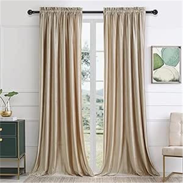 Lot of 1 Pack of Primrose Velvet Blackout Curtains - Set of 2 Panels - 84inch Length - New