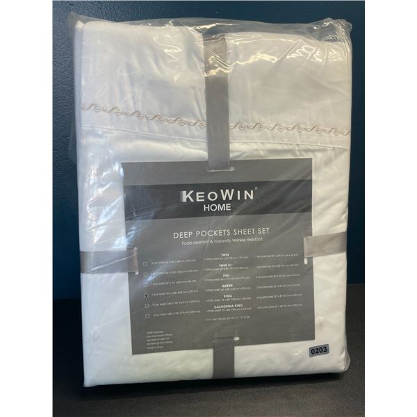 Lot of 1 Keowin home Deep Pocket Sheet Set - Queen Size - Brand New