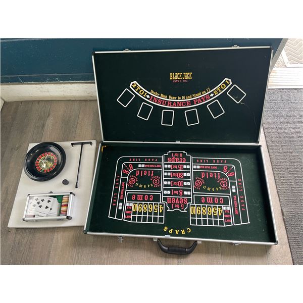 Lot of 1 Black Jack Table Set in Hard Carry Case - Used