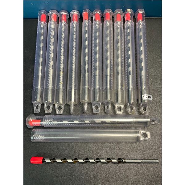 Lot of 12 Auger Drill Bits - New