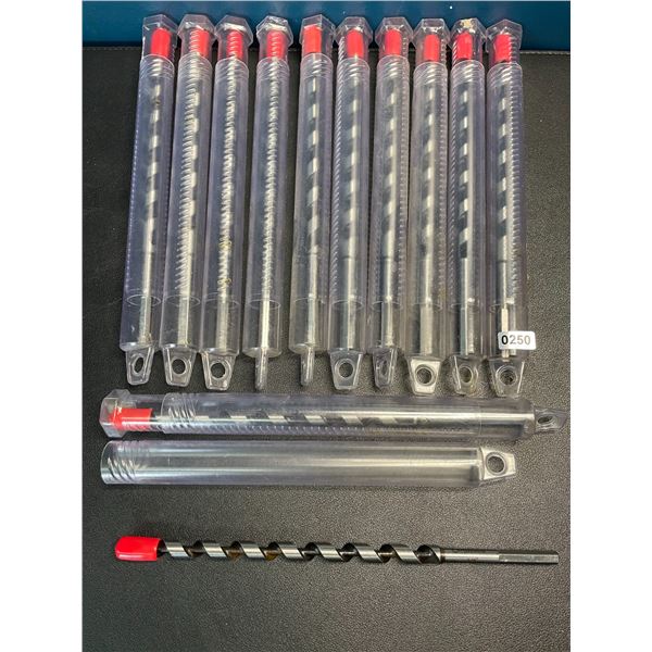 Lot of 12 Auger Drill Bits - New