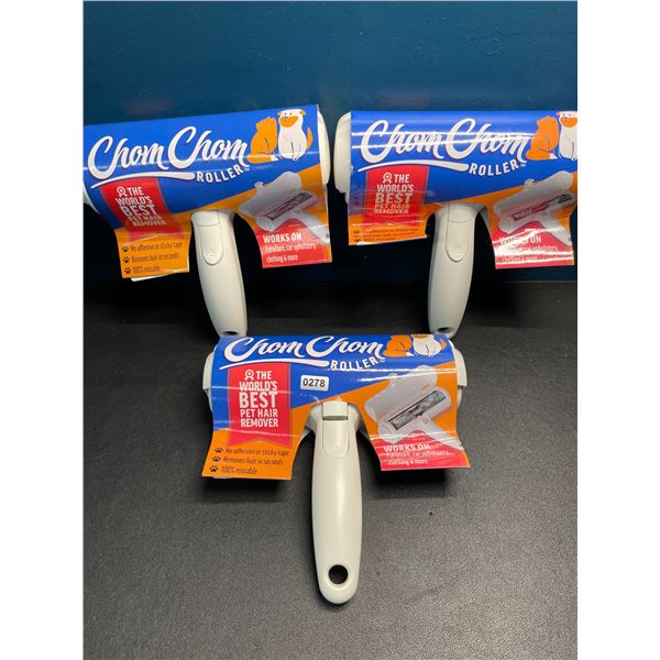 Lot of 3 Chom Chom Pet Hair Removers - Reusable Cat/Dog Pet Hair Removers - Brand New!