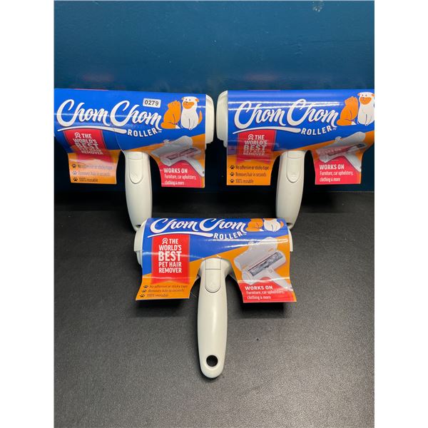 Lot of 3 Chom Chom Pet Hair Removers - Reusable Cat/Dog Pet Hair Removers - Brand New!