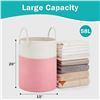 Image 2 : Lot of 1 Youdenova Jute Rope Laundry Hamper Basket/Toy Storage Basket - 58L Tall - Brand New (Pink)