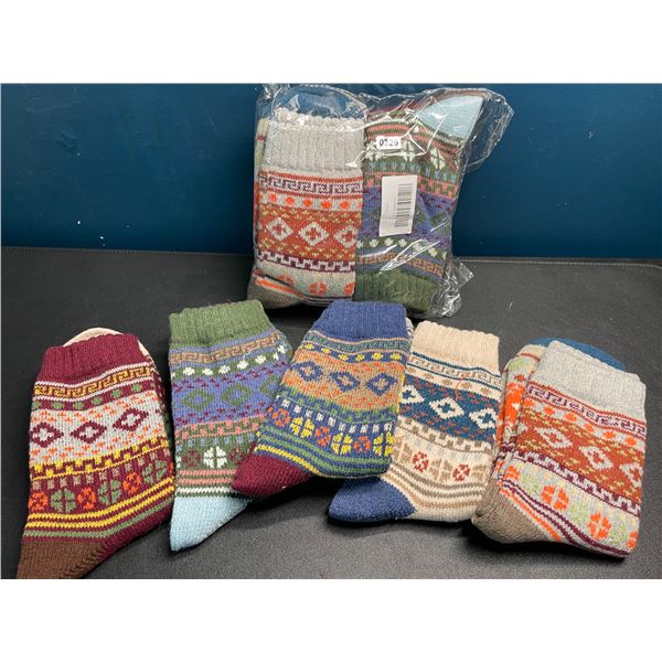 Lot of 2 Multi-Packs of Warm Winter Socks - 5 Pairs Each/10 total - Brand New