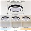 Image 5 : Lot of 1 Powrol Low-Profile Flush Mount Modern Ceiling Fan with Lights - Large 19 inch Size - New!