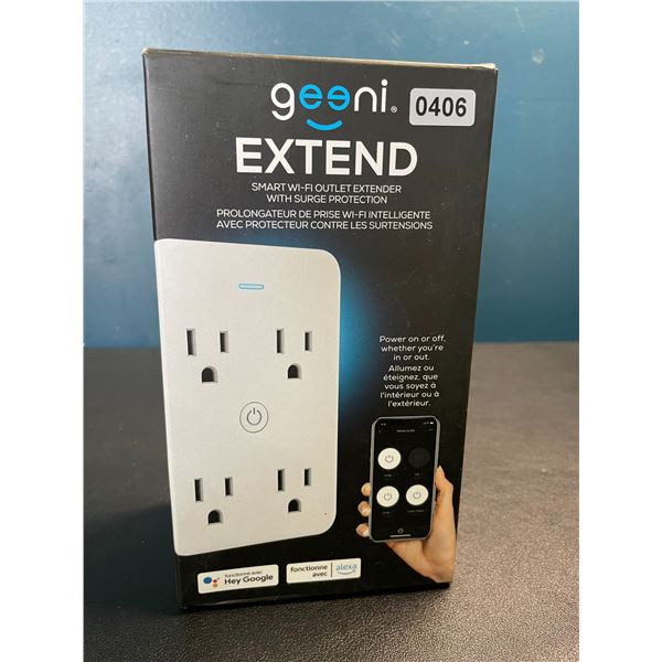 Lot of 1 Geeni Extend - Smart Wi-Fi Outlet Extender with Surge Protection - Brand New