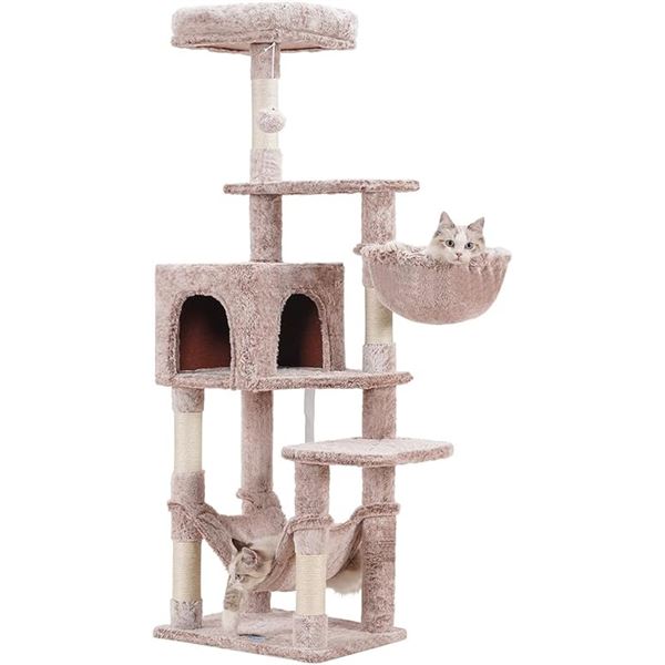 Lot of 1 Tall Multi-Level Cat Tree/Cat Scratching Post - 60 inch Height - Open Box/AS IS
